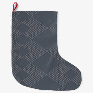 Simple, elegant, urban, chic line graphic pattern large christmas stocking