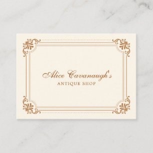 Simple Elegant Vintage Copper Ivory Business Card