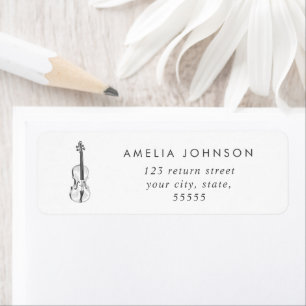 Simple Elegant Violin Teacher Musician Black White
