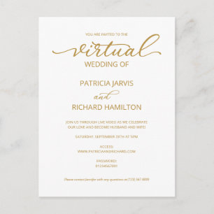 Simple Elegant Virtual Wedding Invitation Postcard