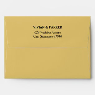 Simple Elegant Warm Gold and Black Wedding Envelopes