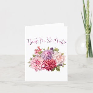 Simple Elegant Watercolor Floral  Thank You Card