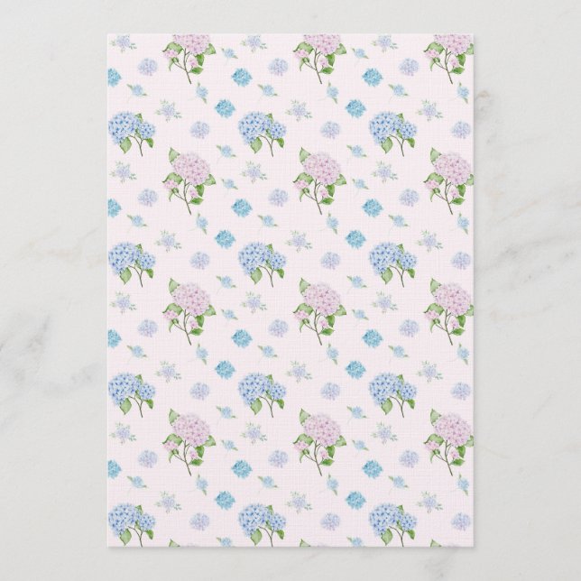 Simple Elegant Watercolor Hydrangea Flowers Invitation (Front)