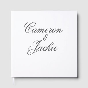 Simple elegant wedding couple name stylish calligr guest book