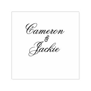 Simple elegant wedding couple name stylish calligr self-inking stamp