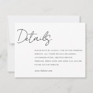 Simple Elegant Wedding Details Card
