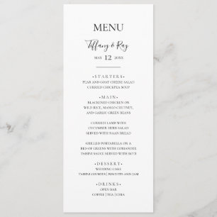Simple Elegant Wedding Dinner Menu