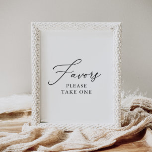 Simple Elegant Wedding Favours Sign