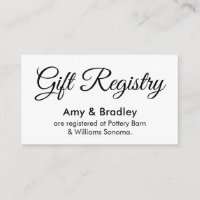 Simple, Elegant Wedding Gift Registry
