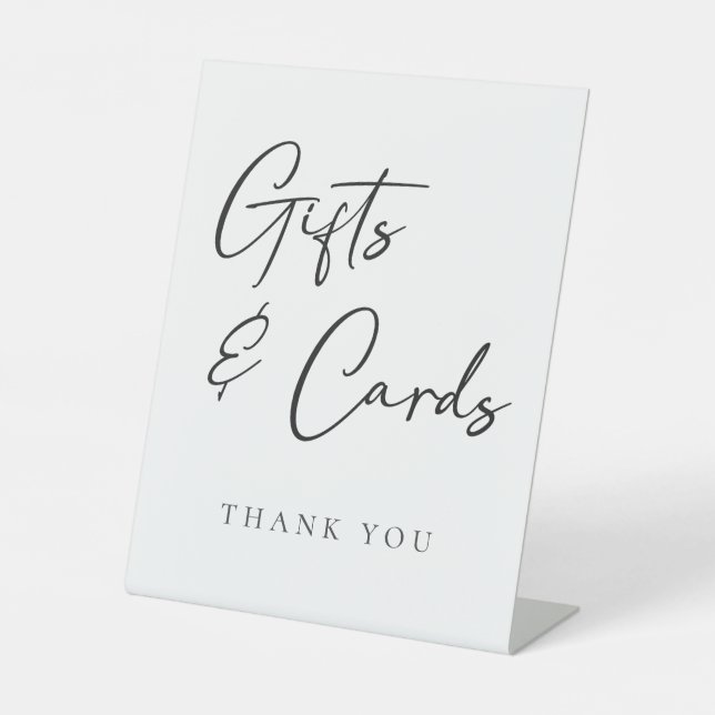 Simple Elegant Wedding Gifts and Cards Pedestal Sign (Front)