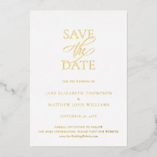 Simple Elegant Wedding Gold Save the Date