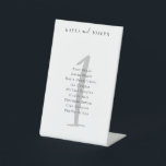 Simple Elegant Wedding Guest List Table Number 1 Pedestal Sign<br><div class="desc">This is elegant black and white wedding table number one with editable guest list. You can add your names and edit the guest list. If you wish to change background colour, font and table number colour or make other changes to the template - it can be done easily, just click...</div>