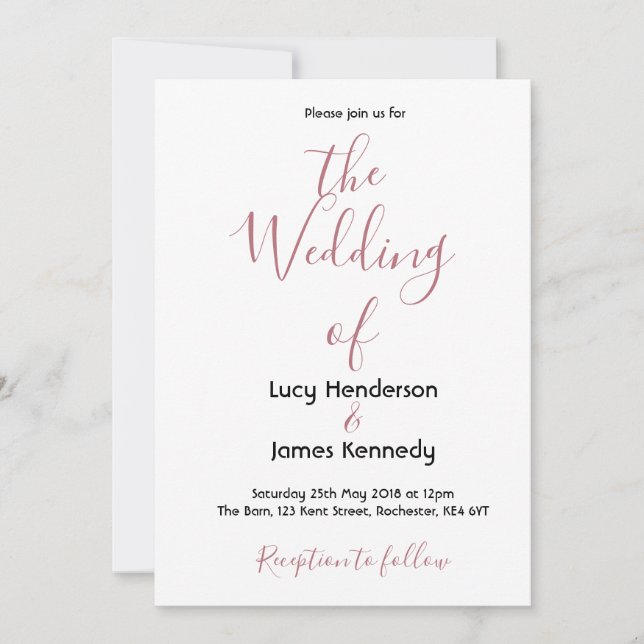Simple Elegant Wedding Invitation (Front)