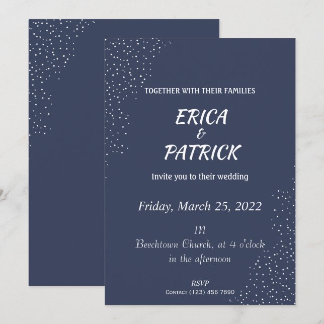Simple Elegant Wedding Invitation (Front/Back)