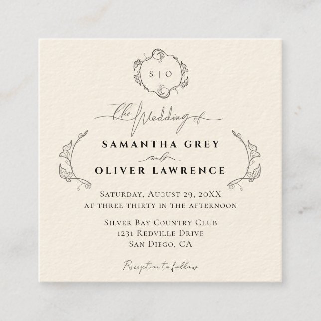 Simple Elegant Wedding Invitation Card (Front)