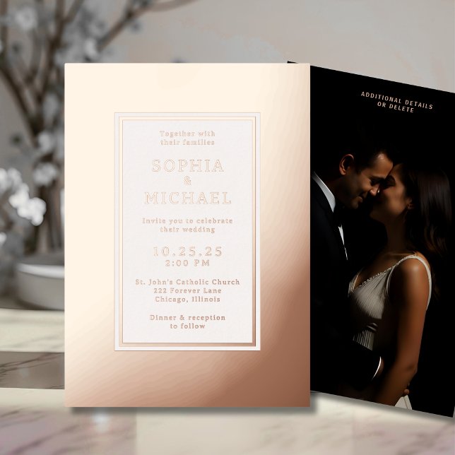 Simple Elegant Wedding Invitation Photo Template  (Creator Uploaded)