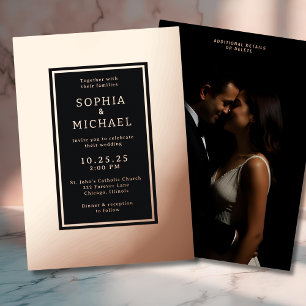 Simple Elegant Wedding Invitation Photo Template 