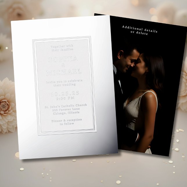 Simple Elegant Wedding Invitation Photo Template  (Creator Uploaded)