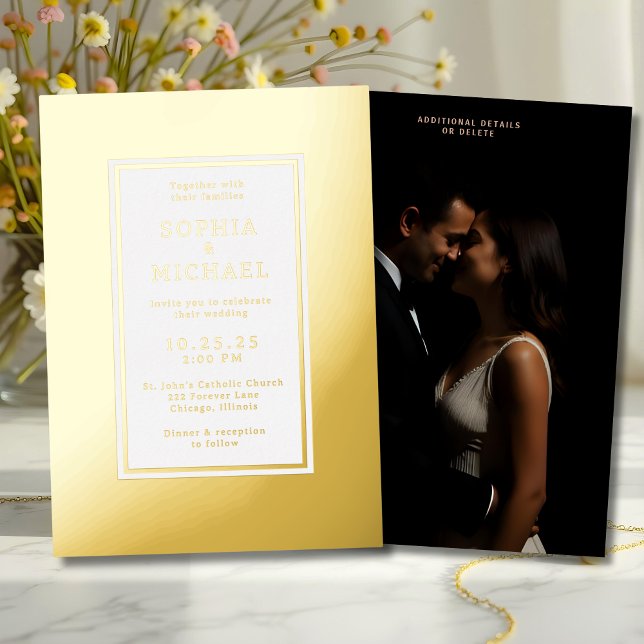 Simple Elegant Wedding Invitation Photo Template  (Creator Uploaded)