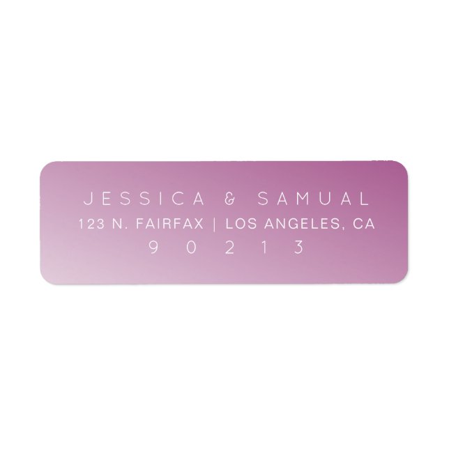 Simple Elegant Wedding Mauve Ombre Return Address (Front)