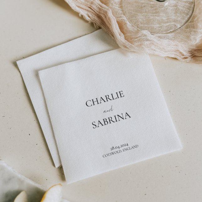Simple Elegant Wedding Paper Napkin (Creator Uploaded)