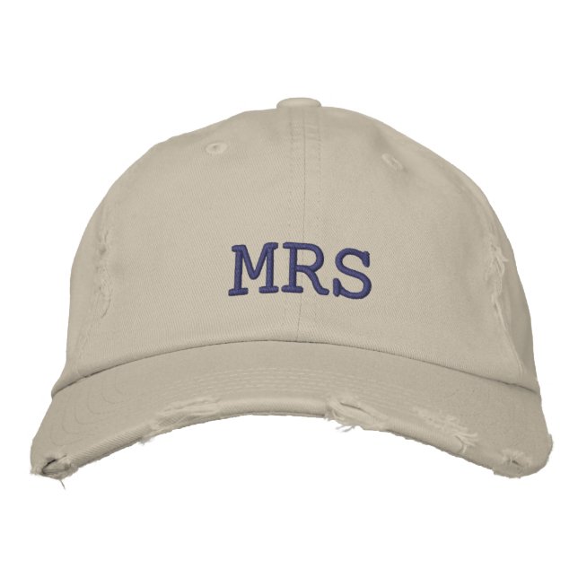 Simple Elegant Wedding Party Embroidered Hat (Front)