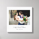 Simple Elegant Wedding Photo Canvas Print<br><div class="desc">Personalise with your favourite wedding photo,  names and special date,  creating a unique memory and gift. A lovely keepsake to treasure!</div>