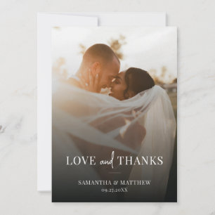 Simple Elegant Wedding Photo Thank You Card
