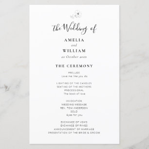 simple elegant wedding program