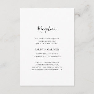 Simple Elegant Wedding Reception Card