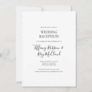 Simple Elegant Wedding Reception Invitation