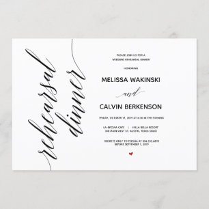 Simple Elegant Wedding Rehearsal Dinner card