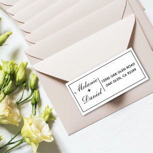 Simple Elegant Wedding Return Address Rubber Stamp