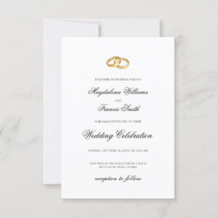 simple elegant wedding rings invitation