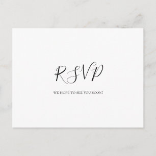 Simple Elegant Wedding RSVP Postcard