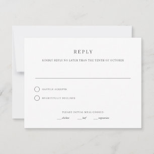 Simple & Elegant Wedding RSVP Reply Card