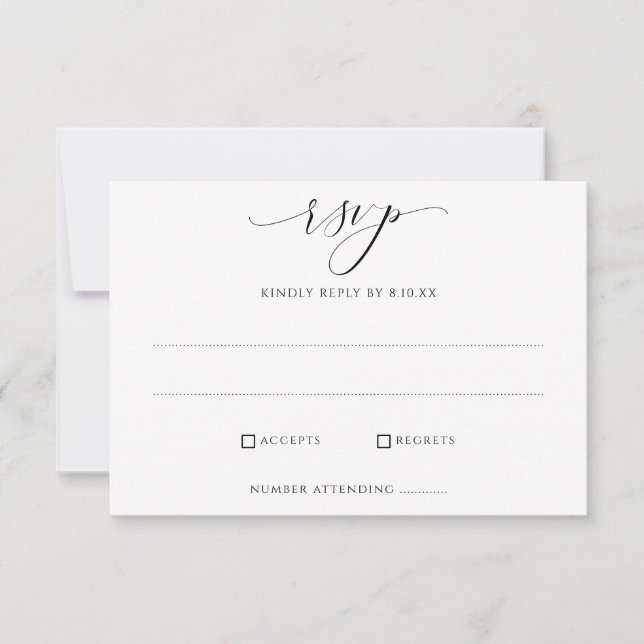 Simple Elegant Wedding RSVP Reply Cards (Front)