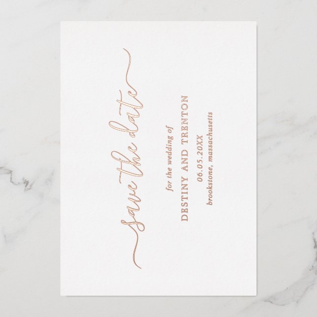 Simple Elegant Wedding Save The Date (Front)