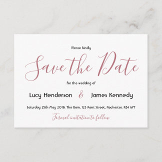 Simple Elegant Wedding Save the Date Enclosure Card
