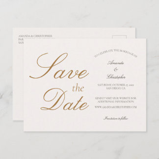 Simple Elegant Wedding Save the Date Postcard