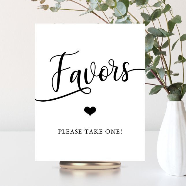 Simple Elegant Wedding Shower FAVORS Sign (Simple Elegant Wedding Shower FAVORS Sign)