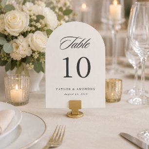 Simple Elegant Wedding Table Number Card