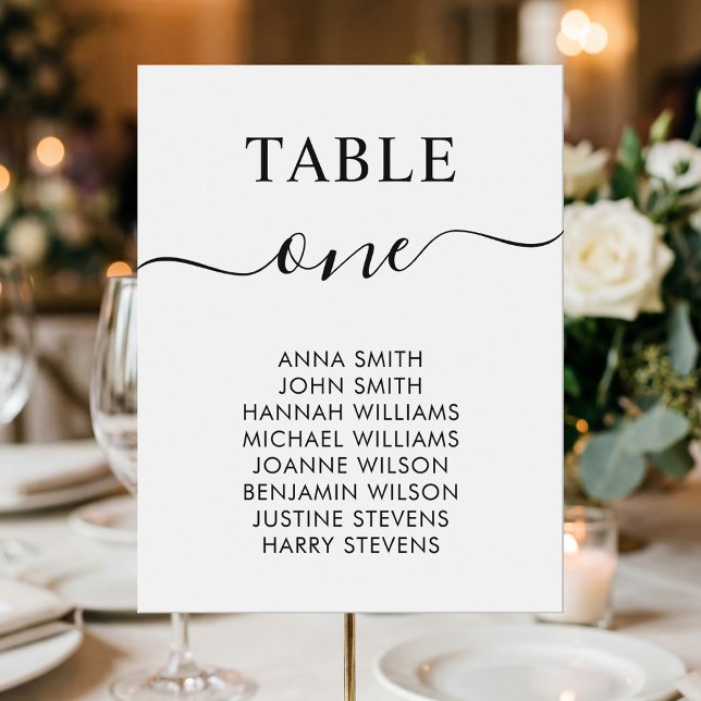 Simple Elegant Wedding Table Number Seating Chart (Creator Uploaded)