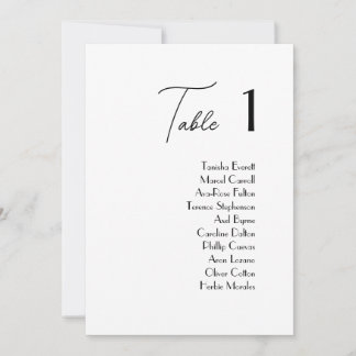 Simple & Elegant Wedding Table Seating Cards