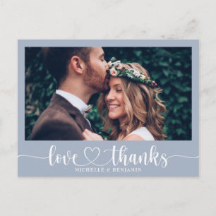 Simple Elegant Wedding Thank You Photo Postcard