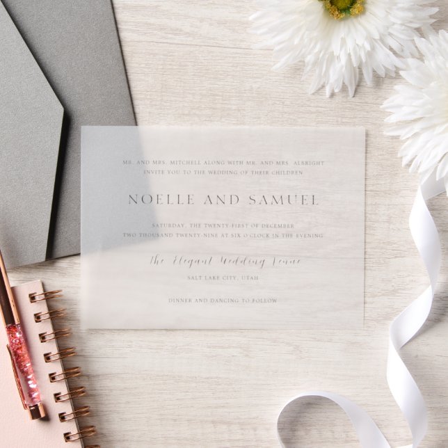 Simple Elegant Wedding Vellum Invitations (Wedding)