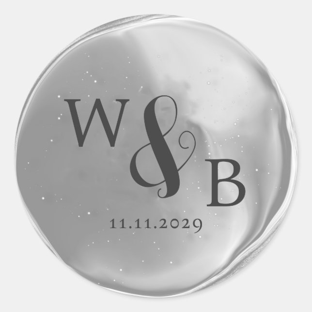 Simple Elegant Wedding Wax Seal Monogrammed (Front)