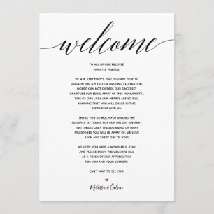 Simple Elegant Wedding Welcome & Events Card
