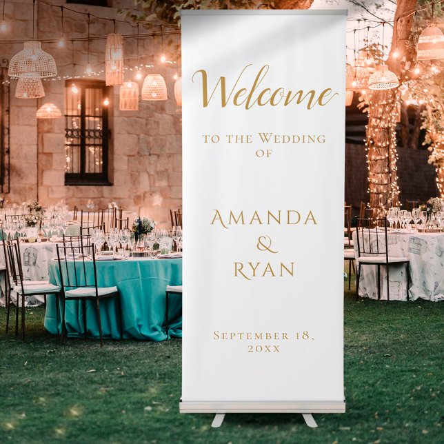 Simple Elegant Welcome Script Wedding Retractable Banner (Creator Uploaded)