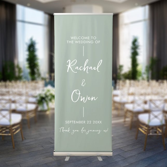 Simple Elegant Welcome To Our Wedding Retractable Banner (Creator Uploaded)